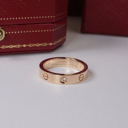 [Lumi Jewelery]LOVE 4MM 1 DIAMOND RING