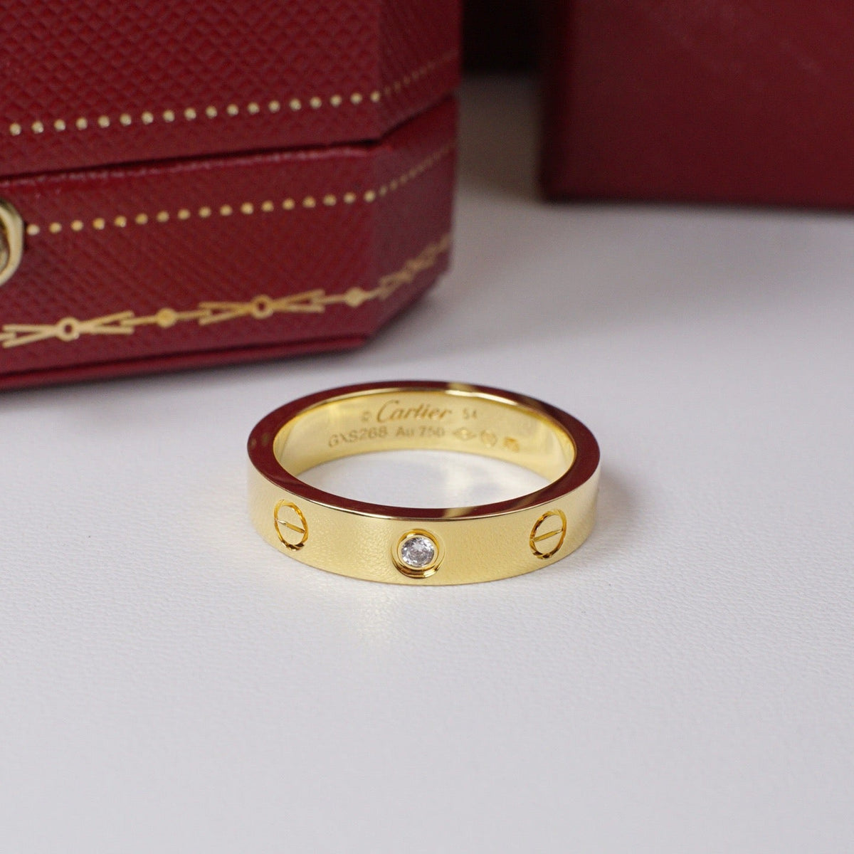 [Lumi Jewelery]LOVE 4MM 1 DIAMOND RING