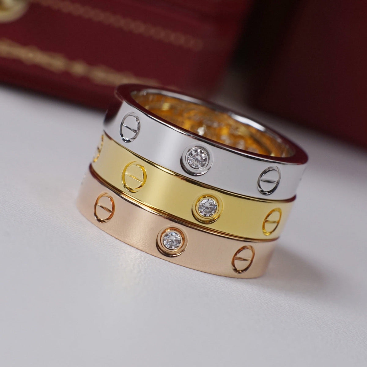 [Lumi Jewelery]LOVE 4MM 1 DIAMOND RING