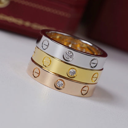 [Lumi Jewelery]LOVE 4MM 1 DIAMOND RING