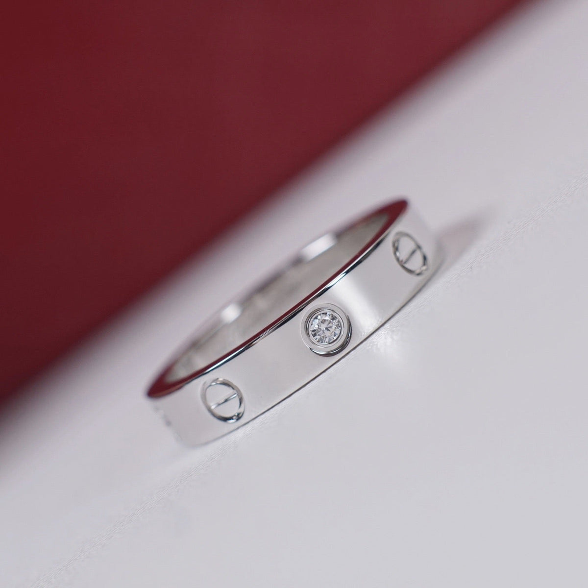 [Lumi Jewelery]LOVE 4MM 1 DIAMOND RING