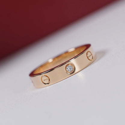 [Lumi Jewelery]LOVE 4MM 1 DIAMOND RING