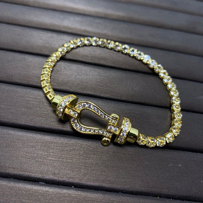 [Lumi Jewellery]FORCE  LARGE HORSESHOE FULL DIAMOND TENNIS BRACELET