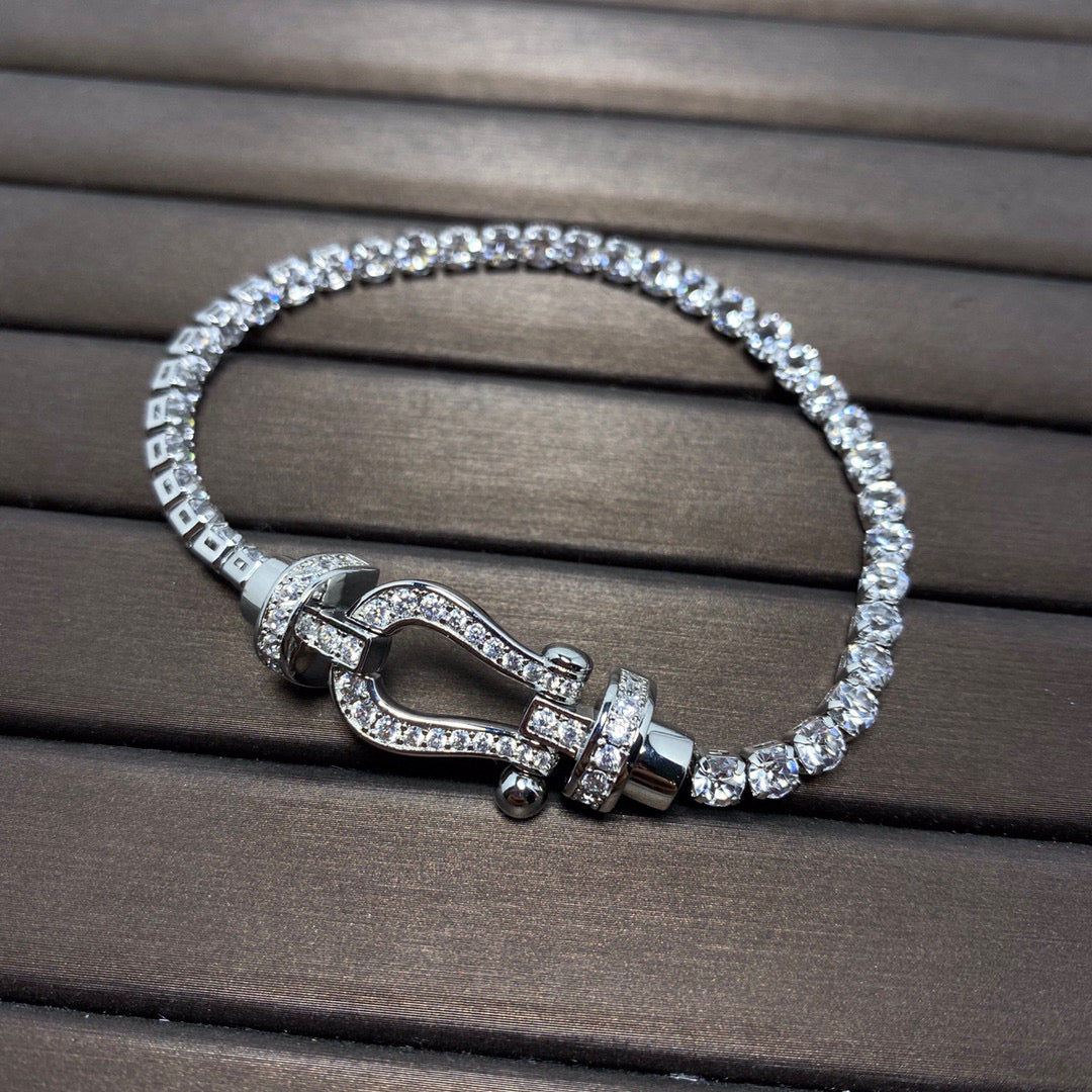[Lumi Jewellery]FORCE  LARGE HORSESHOE FULL DIAMOND TENNIS BRACELET