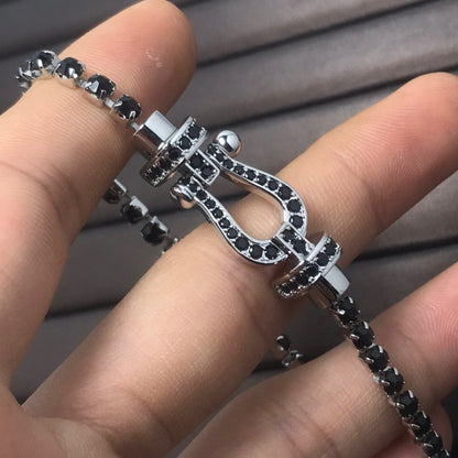[Lumi Jewellery]FORCE  LARGE HORSESHOE FULL DIAMOND TENNIS BRACELET