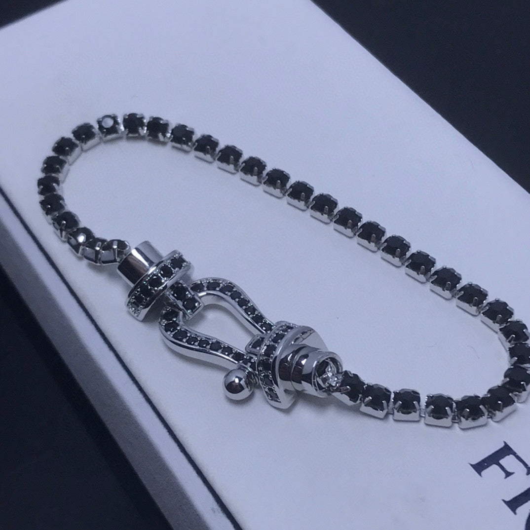 [Lumi Jewellery]FORCE  LARGE HORSESHOE FULL DIAMOND TENNIS BRACELET