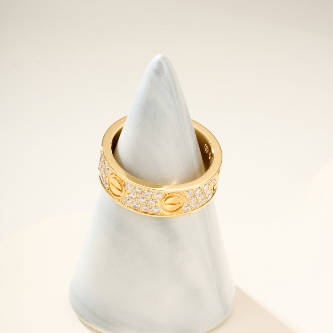 [Lumi Jewelery]LOVE RING 5.5MM DIAMONDS PAVED