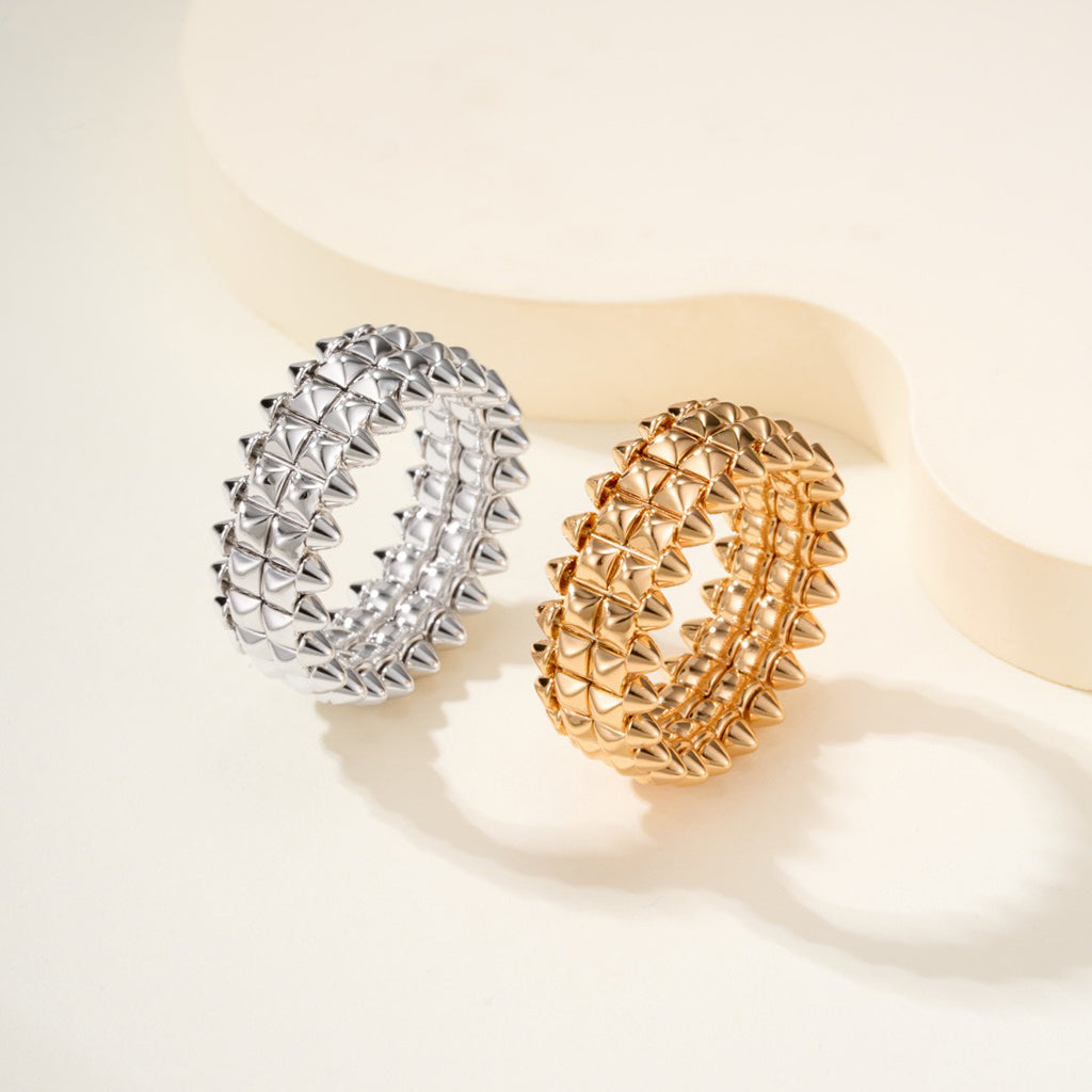 [Lumi Jewelery]CLASH 9.2MM DOUBLE ROW RING