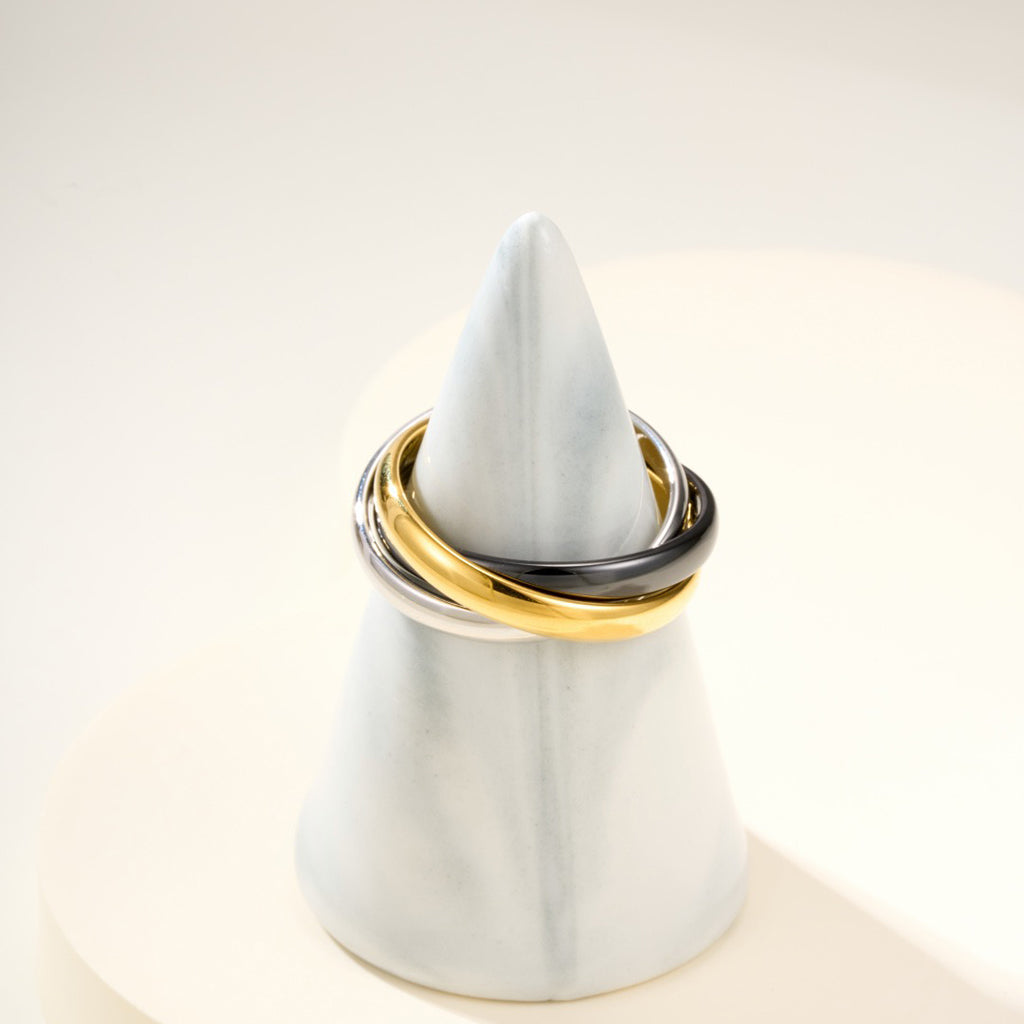 [Lumi Jewelery]TRINITY 3.2MM RING BLACK CERAMIC