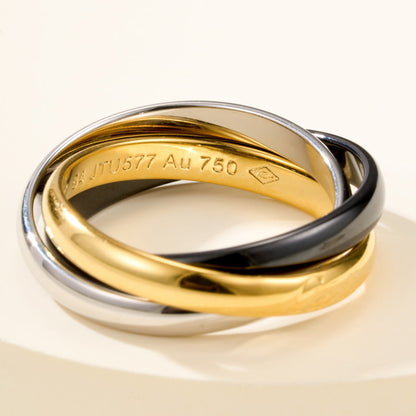 [Lumi Jewelery]TRINITY 3.2MM RING BLACK CERAMIC