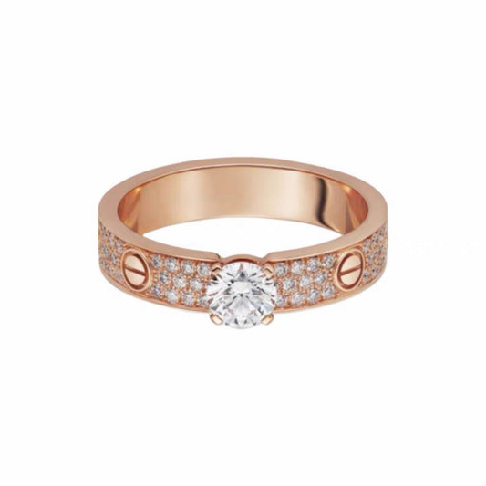 [Lumi Jewelery]LOVE RING 3.6MM 1 BIG DIAMOND FULL DIAMOND