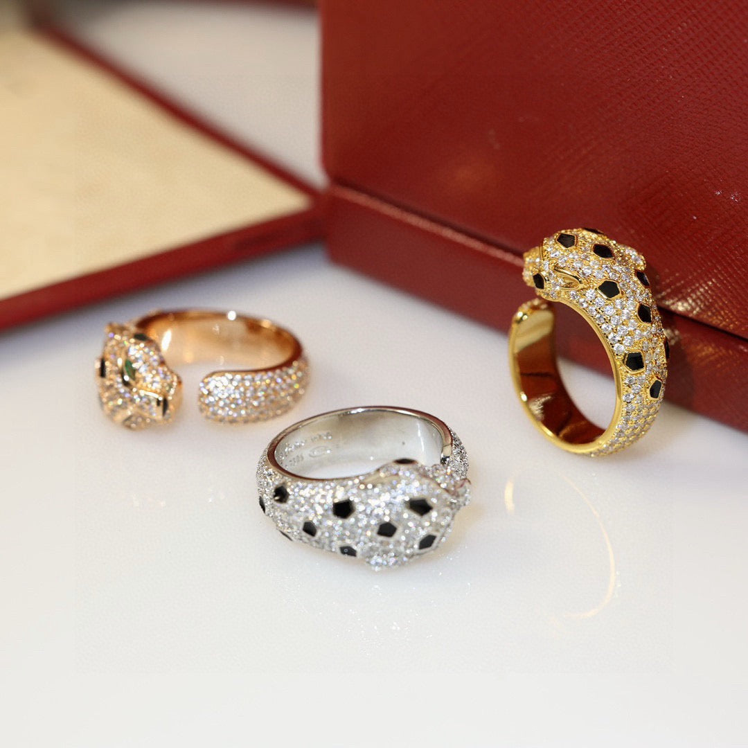 [Lumi Jewelery]PANTHERE SPOTTED FULL DIAMOND MEDIUM RING