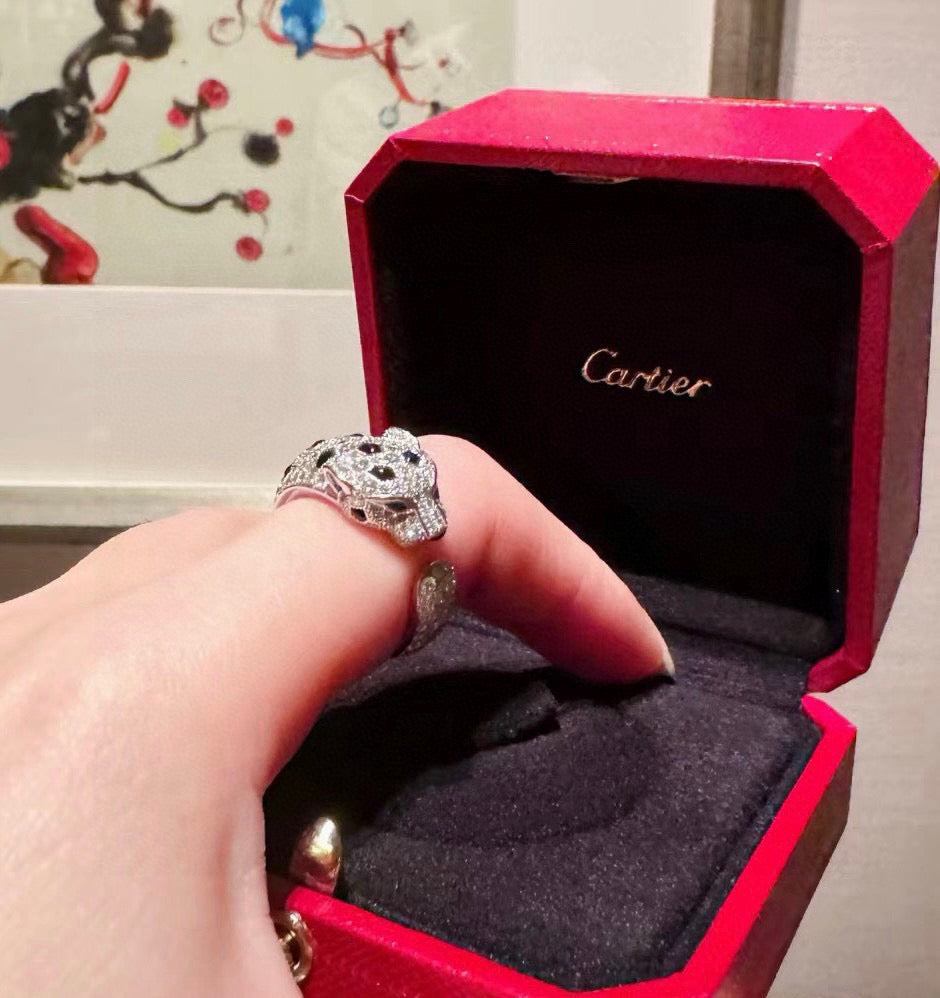 [Lumi Jewelery]PANTHERE SPOTTED FULL DIAMOND MEDIUM RING