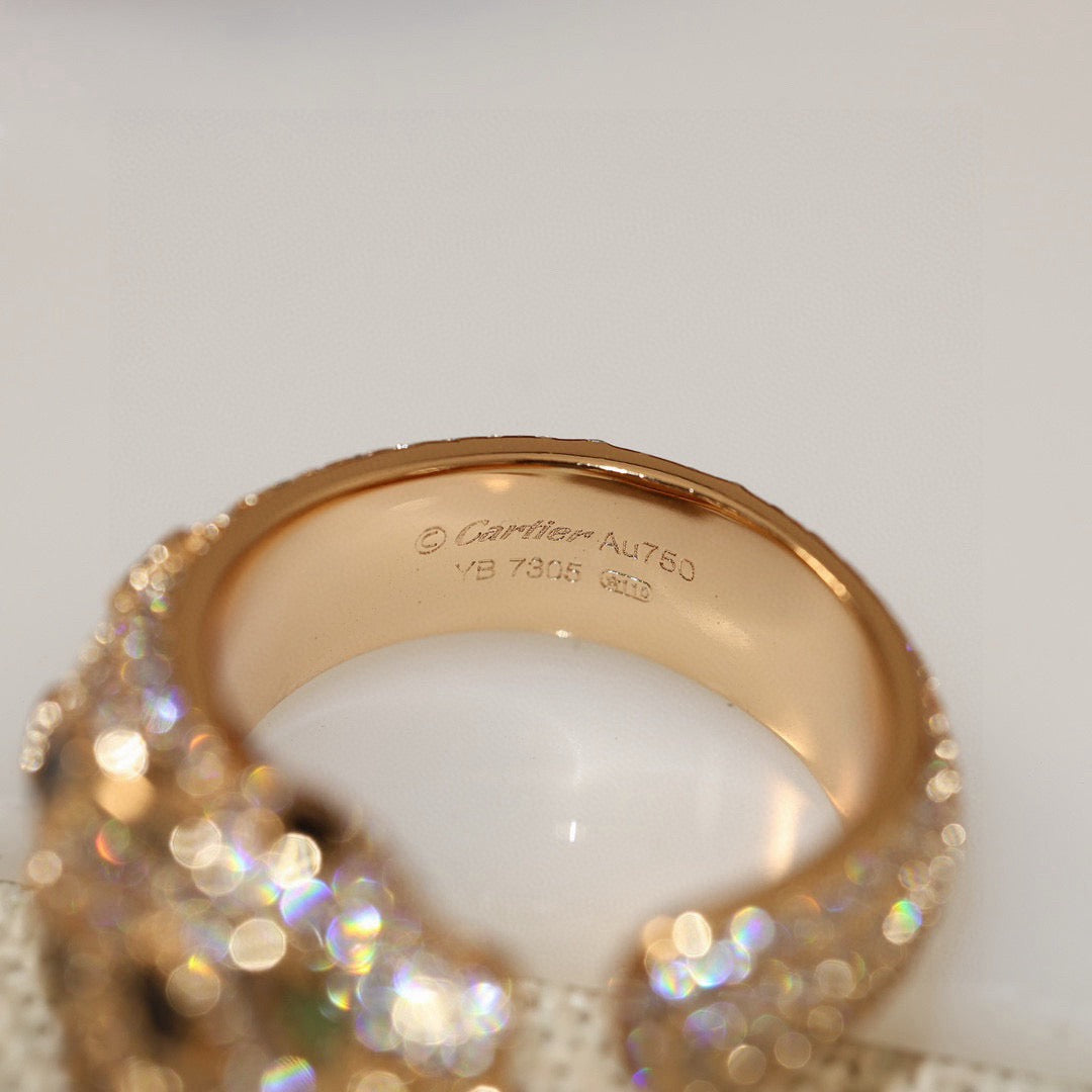 [Lumi Jewelery]PANTHERE SPOTTED FULL DIAMOND MEDIUM RING