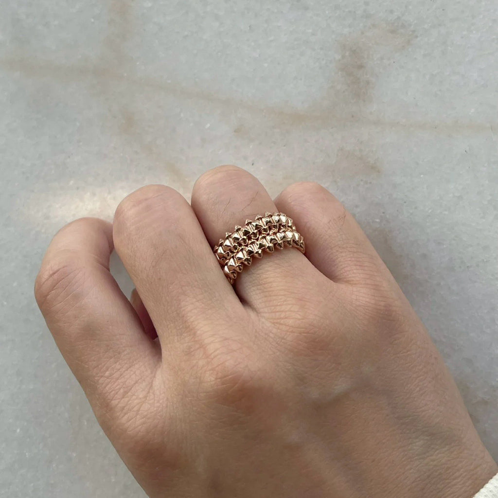 [Lumi Jewelery]CLASH 9.2MM DOUBLE ROW RING