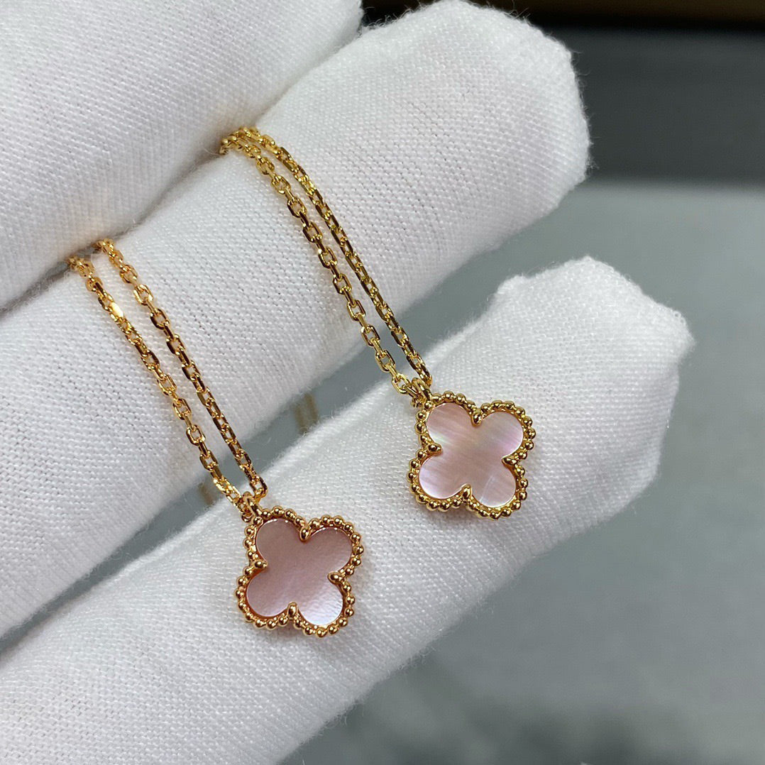 [Lumi Jewellery]CLOVER 9.5MM PINK MOTHER OF PEARL SINGLE FLOWER NECKLACE