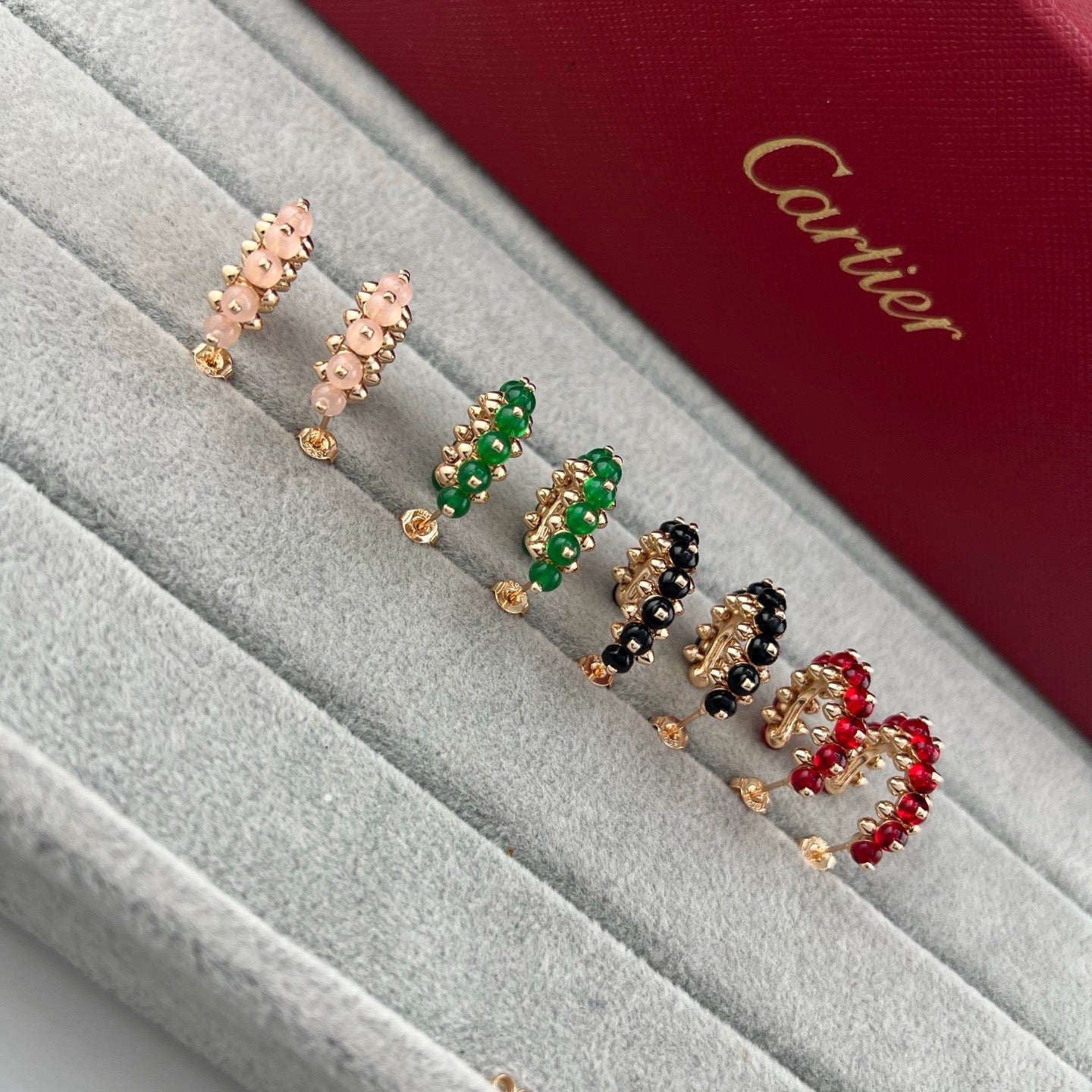 [Lumi Jewelery]CLASH 7.9MM AGATE CHALCEDONY EARRINGS