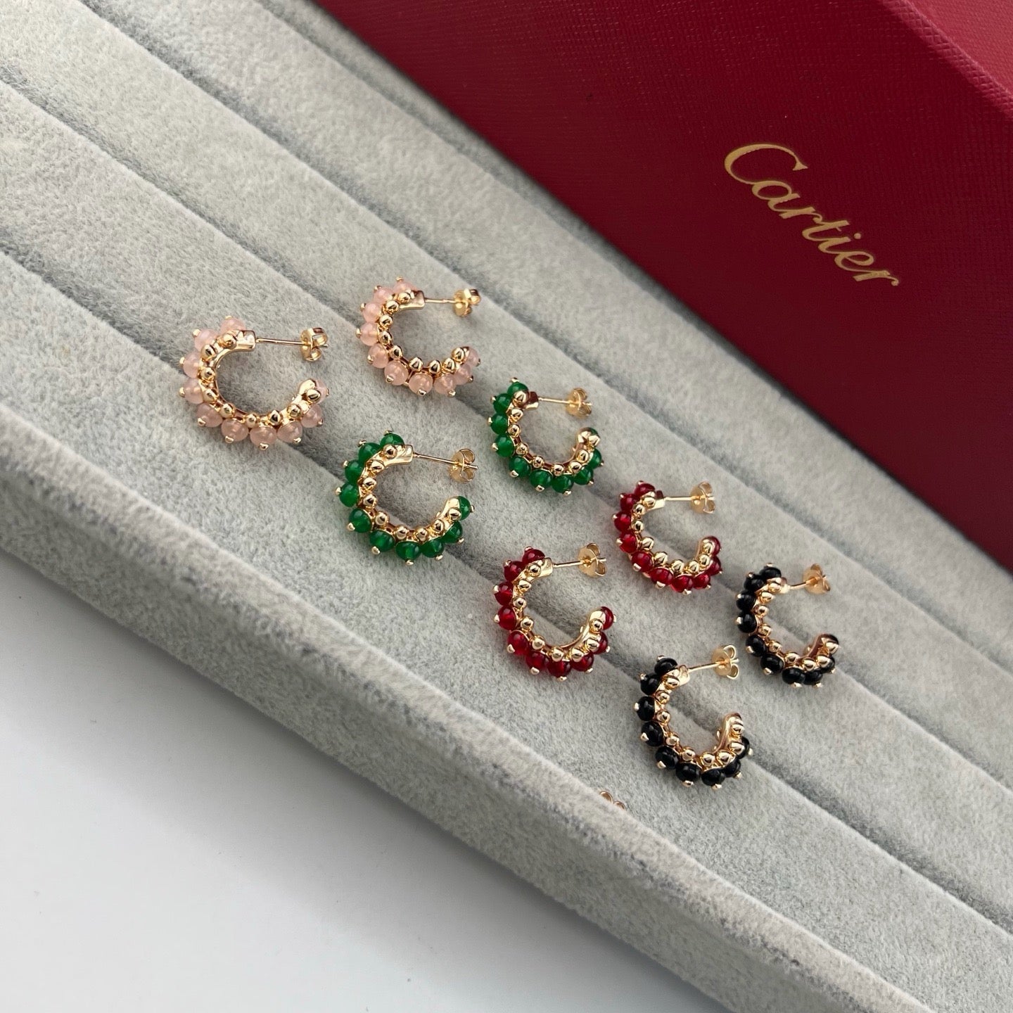 [Lumi Jewelery]CLASH 7.9MM AGATE CHALCEDONY EARRINGS