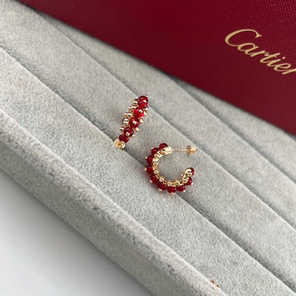 [Lumi Jewelery]CLASH 7.9MM AGATE CHALCEDONY EARRINGS