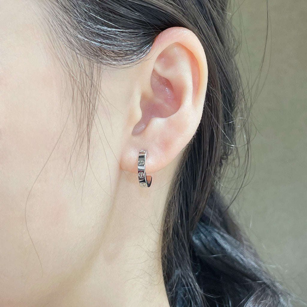 [Lumi Jewelery]LOVE EARRINGS 2.65 MM NO DIAMOND SMALL
