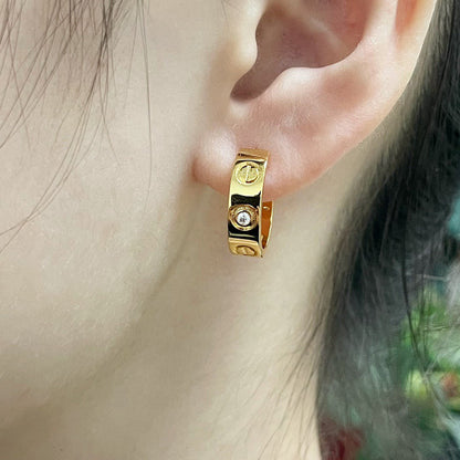 [Lumi Jewelery]LOVE EARRINGS 5.7MM 2 DIAMONDS