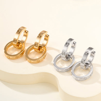 [Lumi Jewelery]LOVE 3.3MM DANGLE EARRINGS