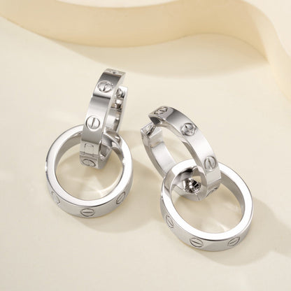[Lumi Jewelery]LOVE 3.3MM DANGLE EARRINGS