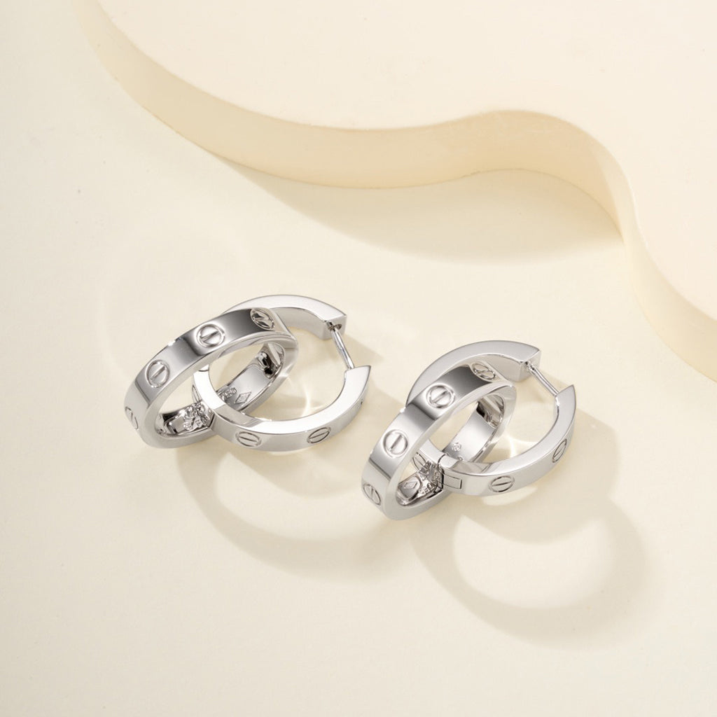 [Lumi Jewelery]LOVE 3.3MM DANGLE EARRINGS