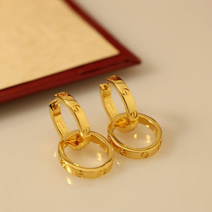 [Lumi Jewelery]LOVE 3.3MM DANGLE EARRINGS