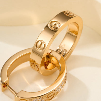 [Lumi Jewelery]LOVE 3.3MM DANGLE HALF DIAMOND EARRINGS