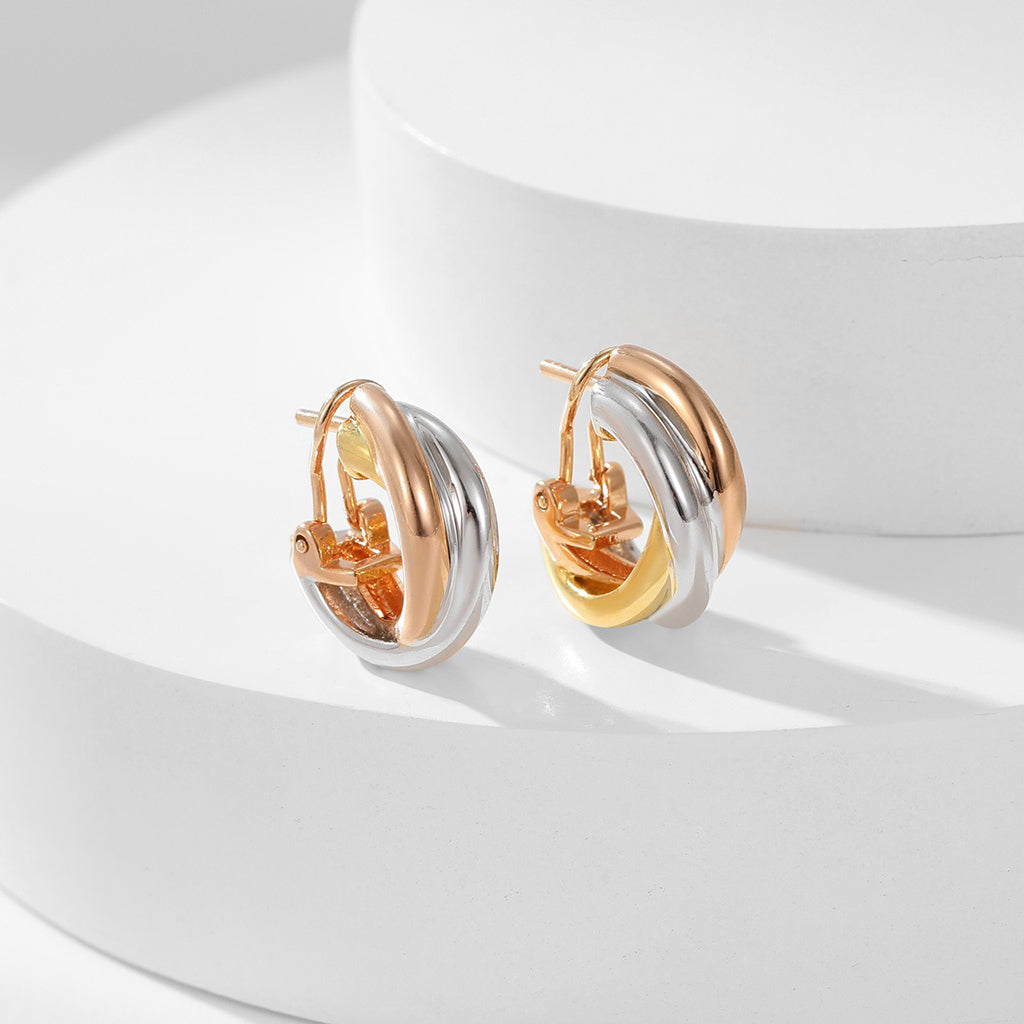 [Lumi Jewelery]TRINITY ON DIAMOND CLASSIC EARRINGS