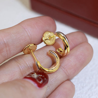 [Lumi Jewelery]TRINITY ON DIAMOND MINI EARRINGS