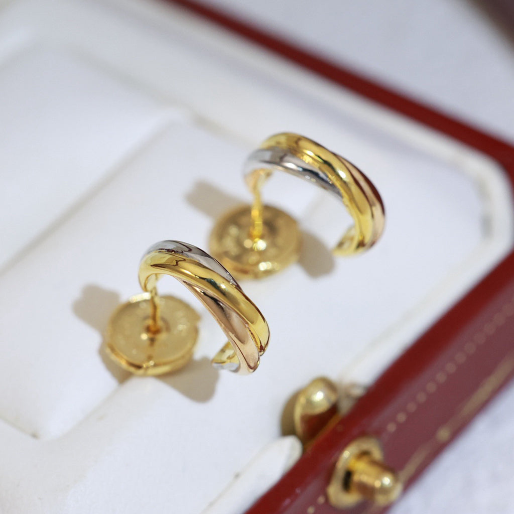 [Lumi Jewelery]TRINITY ON DIAMOND MINI EARRINGS