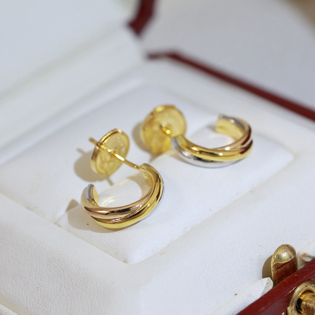 [Lumi Jewelery]TRINITY ON DIAMOND MINI EARRINGS
