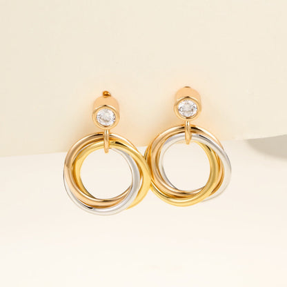 [Lumi Jewelery]TRINITY ON DIAMOND  EARRINGS