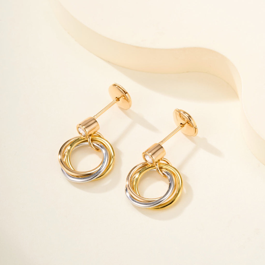 [Lumi Jewelery]TRINITY ON DIAMOND  EARRINGS