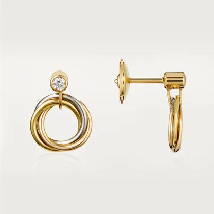 [Lumi Jewelery]TRINITY ON DIAMOND  EARRINGS