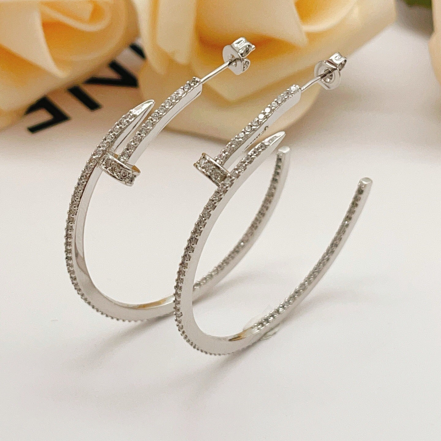 [Lumi Jewelery]JUSTE FULL DIAMOND LARGE EARRINGS