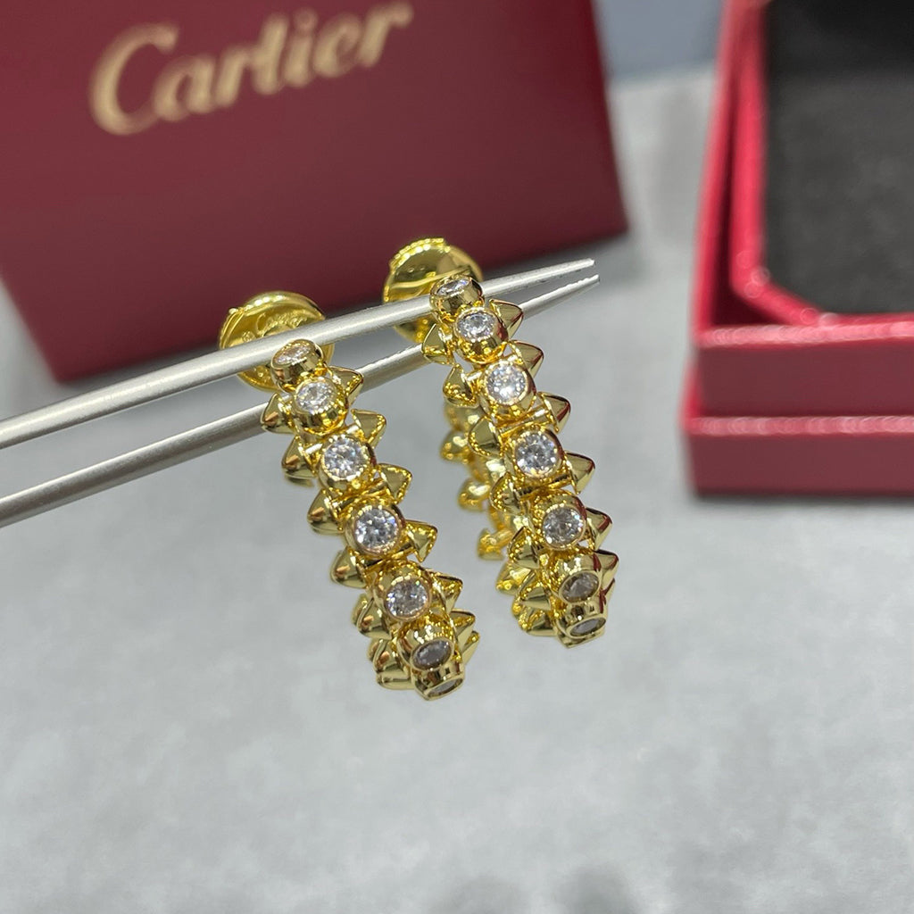 [Lumi Jewelery]CLASH FULL DIAMOND MEDIUM EARRINGS