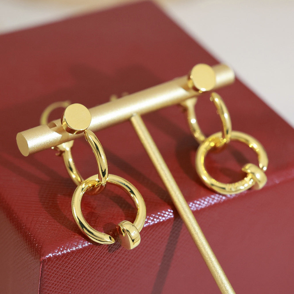 [Lumi Jewelery]JUSTE NO DIAMOND DOUBLE EARRINGS