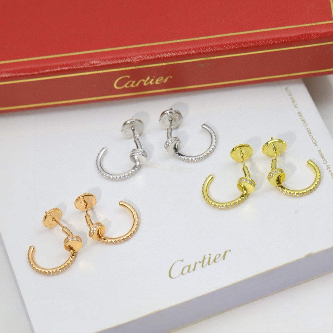[Lumi Jewelery]JUSTE FULL DIAMOND DOUBLE EARRINGS