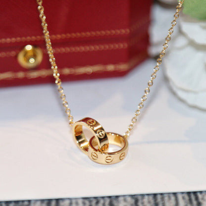 [Lumi Jewelery]LOVE DOUBLE RING NECKLACE