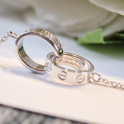 [Lumi Jewelery]LOVE DOUBLE RING NECKLACE