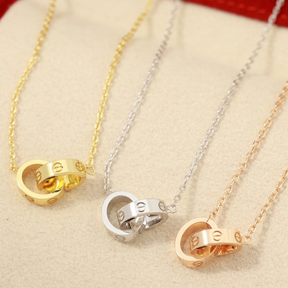 [Lumi Jewelery]LOVE DOUBLE RING NECKLACE