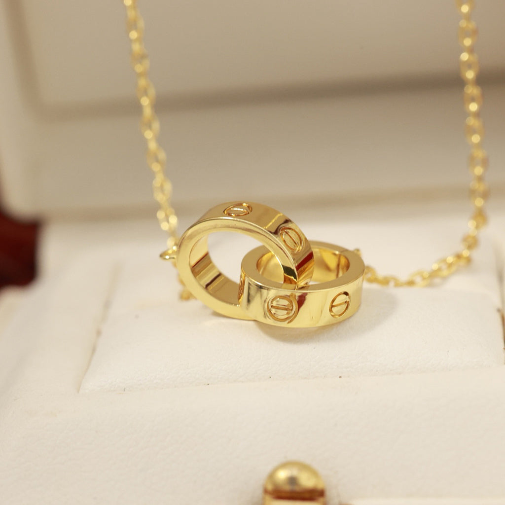 [Lumi Jewelery]LOVE DOUBLE RING NECKLACE