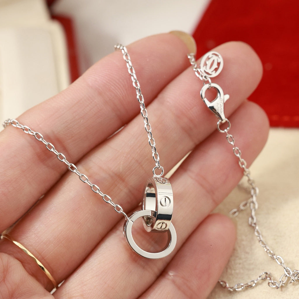 [Lumi Jewelery]LOVE DOUBLE RING NECKLACE