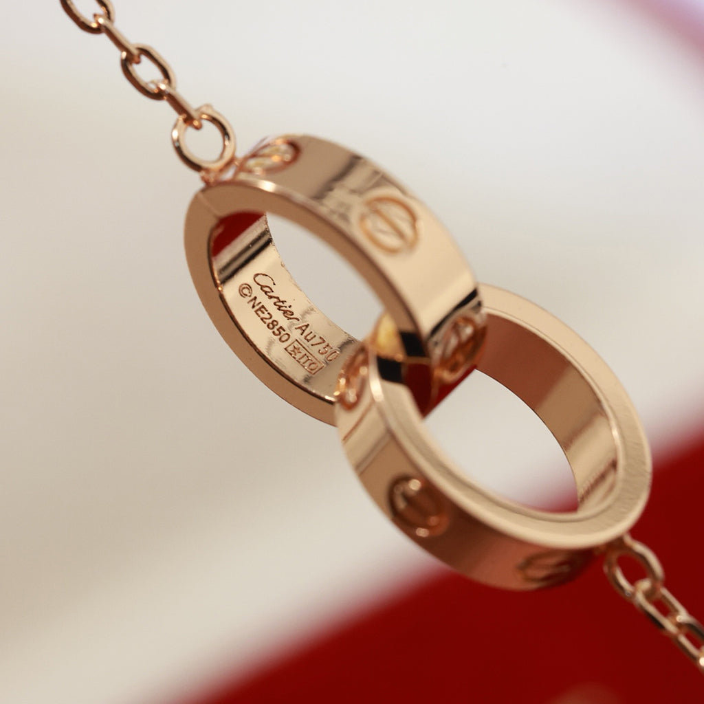[Lumi Jewelery]LOVE DOUBLE RING NECKLACE