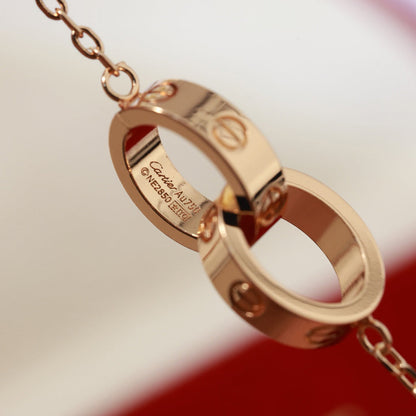 [Lumi Jewelery]LOVE DOUBLE RING NECKLACE