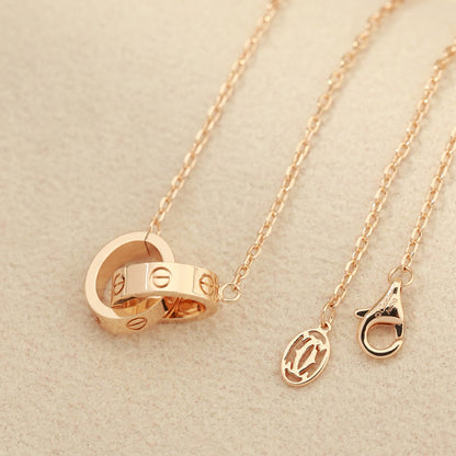 [Lumi Jewelery]LOVE DOUBLE RING NECKLACE