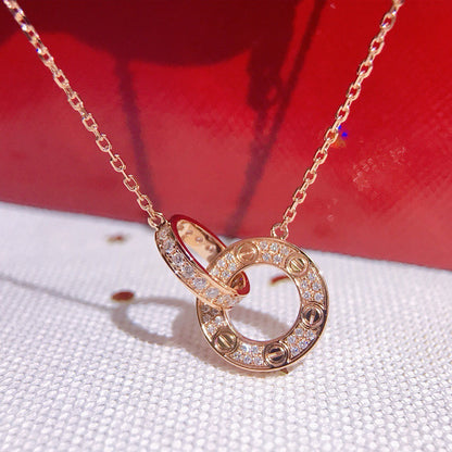 [Lumi Jewelery]LOVE  FULL DIAMOND PENDANT NECKLACE